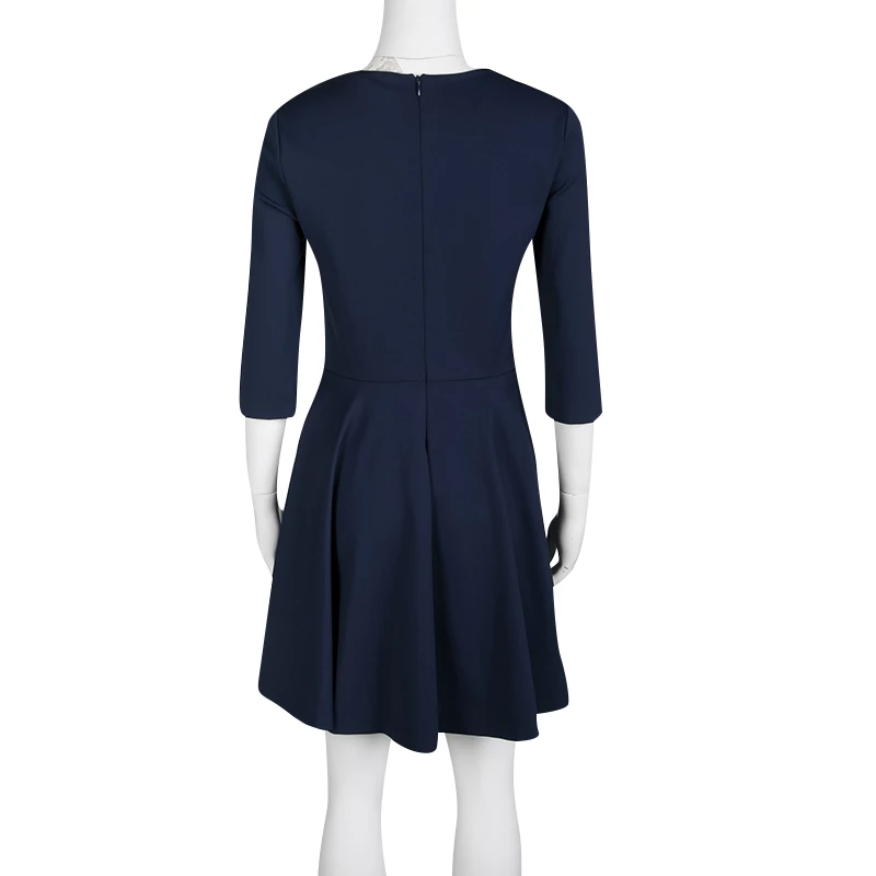 Diane Von Furstenberg Navy Blue V-Neck Jeannie Dress M For Women 3 Diane Von Furstenberg Navy Blue V-Neck Jeannie Dress M For Women - Image 3