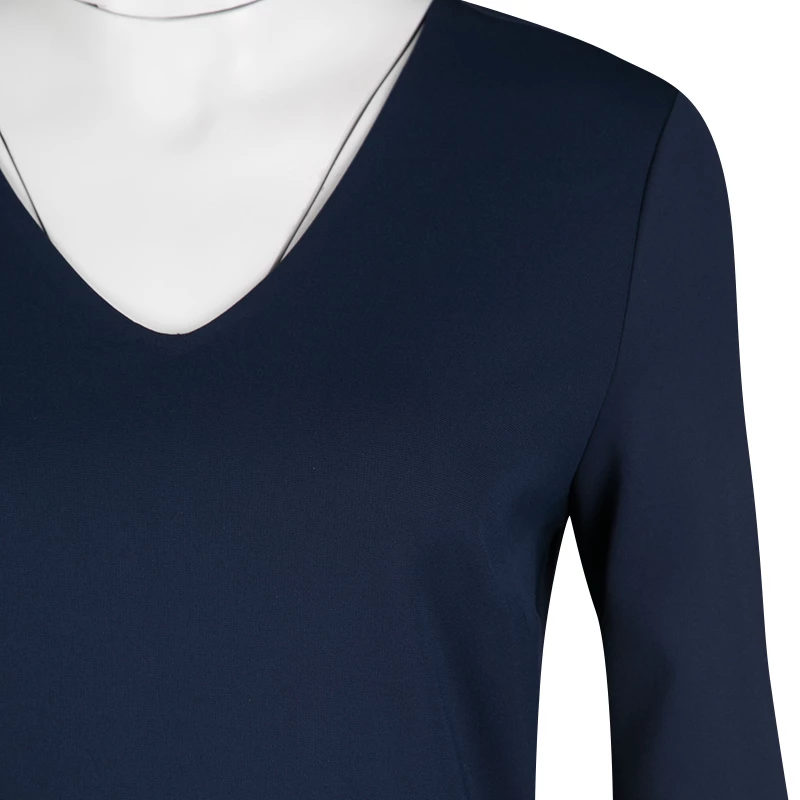 Diane Von Furstenberg Navy Blue V-Neck Jeannie Dress M For Women 4 Diane Von Furstenberg Navy Blue V-Neck Jeannie Dress M For Women - Image 4