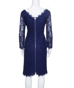 Diane Von Furstenberg Navy Blue Zarita Long Sleeve Lace Dress L For Women 9 Diane Von Furstenberg Navy Blue Zarita Long Sleeve Lace Dress L For Women -Diane Von Furstenberg shop luxury women diane von furstenberg used clothes p153576 003