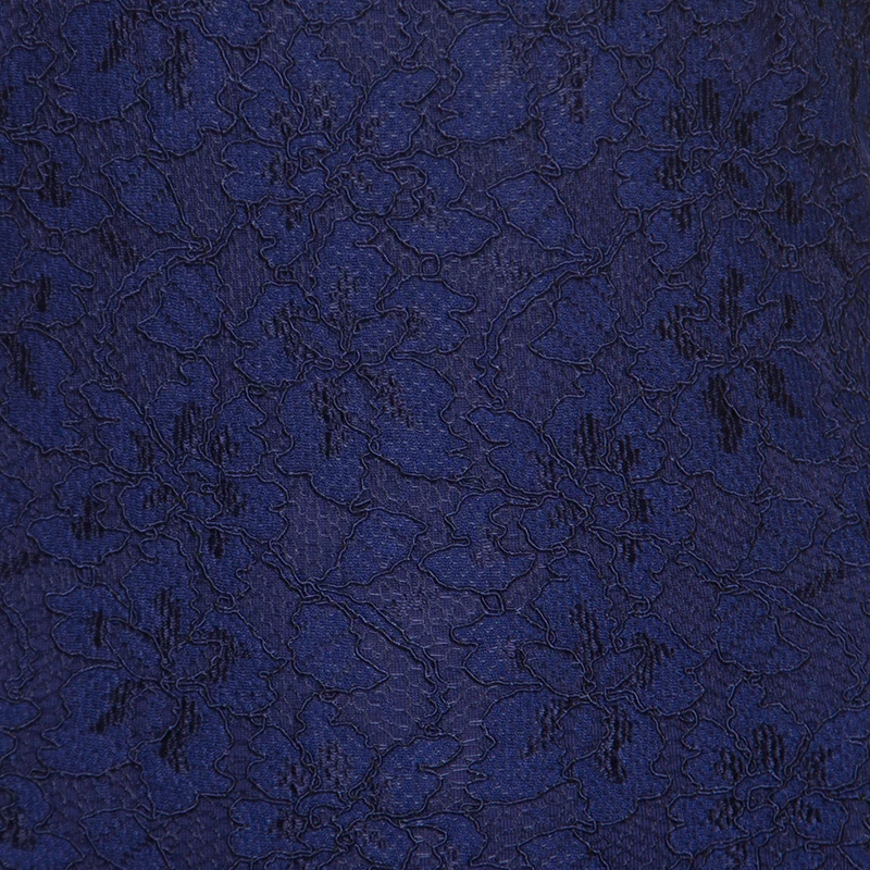Diane Von Furstenberg Navy Blue Zarita Long Sleeve Lace Dress L For Women 4 Diane Von Furstenberg Navy Blue Zarita Long Sleeve Lace Dress L For Women - Image 4