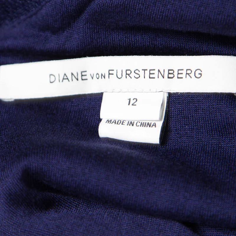 Diane Von Furstenberg Navy Blue Zarita Long Sleeve Lace Dress L For Women 6 Diane Von Furstenberg Navy Blue Zarita Long Sleeve Lace Dress L For Women - Image 6