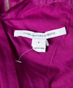 Diane Von Furstenberg Berry Pink Floral Lace Zarita Scoop Dress M For Women -Diane Von Furstenberg shop luxury women diane von furstenberg used clothes p156109 0006