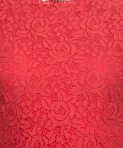 Diane Von Furstenberg Red Lace Long Sleeve Colleen Dress S For Women -Diane Von Furstenberg shop luxury women diane von furstenberg used clothes p156705 0004