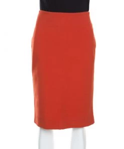 Diane Von Furstenberg Burnt Orange Jersey Esme Pencil Skirt M For Women