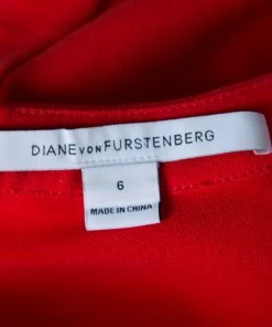 Diane Von Furstenberg Red Jersey Sleeveless Fleur Sheath Dress M For Women -Diane Von Furstenberg shop luxury women diane von furstenberg used clothes p159312 0006