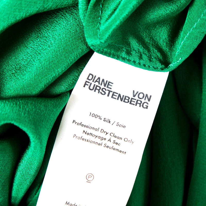 Diane Von Furstenberg Green Silk Belted Long Sleeve Shirt Dress S For Women 6 Diane Von Furstenberg Green Silk Belted Long Sleeve Shirt Dress S For Women - Image 6