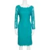 Diane Von Furstenberg Green Zarita Long Sleeve Lace Dress M For Women