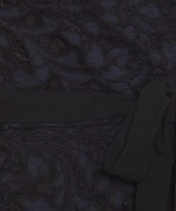 Diane Von Furstenberg Navy Blue And Black Guipure Lace Scalloped Trim Shaelyn Wrap Dress M For Women -Diane Von Furstenberg shop luxury women diane von furstenberg used clothes p168143 007