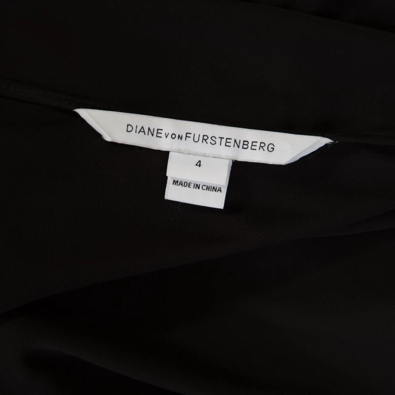 Diane Von Furstenberg Black And Red Floral Print Kailey Wrap Gown S For Women 6 Diane Von Furstenberg Black And Red Floral Print Kailey Wrap Gown S For Women - Image 6