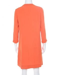 Diane Von Furstenberg Orange Long Sleeve Kea Dress M For Women -Diane Von Furstenberg shop luxury women diane von furstenberg used clothes p182335 004