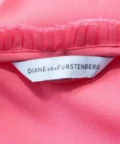 Diane Von Furstenberg Pink Nectar Pleated Trim Mateo Belted Silk Dress M For Women -Diane Von Furstenberg shop luxury women diane von furstenberg used clothes p184245 002