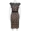 Diane Von Furstenberg Black And Blush Pink Floral Lace Norfolk Dress S For Women