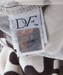 Diane Von Furstenberg Brown And White Printed Silk Jersey Boat Neck Dress M For Women -Diane Von Furstenberg shop luxury women diane von furstenberg used clothes p184297 002