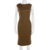 Diane Von Furstenberg Camel Brown Wool Sleeveless Sheath Dress M For Women