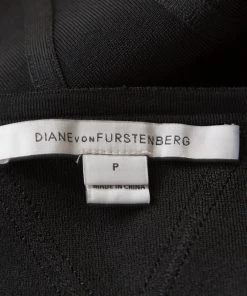 Diane Von Furstenberg Black Knit Perforated Trim Fit And Flare St.Petersburg Dress XS For Women 12 Diane Von Furstenberg Black Knit Perforated Trim Fit And Flare St.Petersburg Dress XS For Women -Diane Von Furstenberg shop luxury women diane von furstenberg used clothes p185511 002
