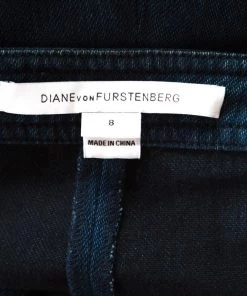Diane Von Furstenberg Indigo Stretch Denim High Rise Flared Joan Jeans M For Women -Diane Von Furstenberg shop luxury women diane von furstenberg used clothes p197142 006