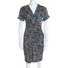 Diane Von Furstenberg Black Geometric Print Silk Jersey Arely Wrap Dress S For Women