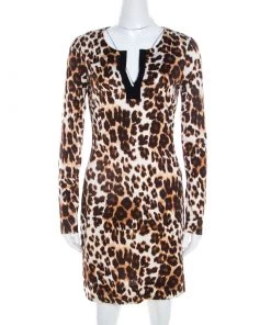 Diane Von Furstenberg Brown Leopard Print Silk Reina Dress M For Women