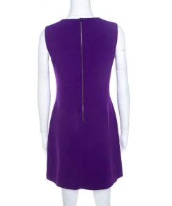 Diane Von Furstenberg Purple Stretch Crepe Carrie Sheath Dress S For Women -Diane Von Furstenberg shop luxury women diane von furstenberg used clothes p208105 001