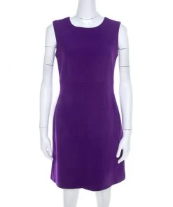 Diane Von Furstenberg Purple Stretch Crepe Carrie Sheath Dress S For Women