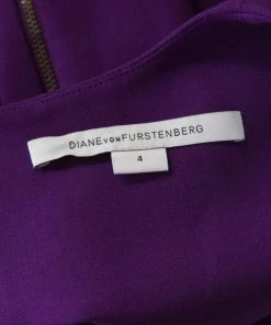 Diane Von Furstenberg Purple Stretch Crepe Carrie Sheath Dress S For Women -Diane Von Furstenberg shop luxury women diane von furstenberg used clothes p208105 004