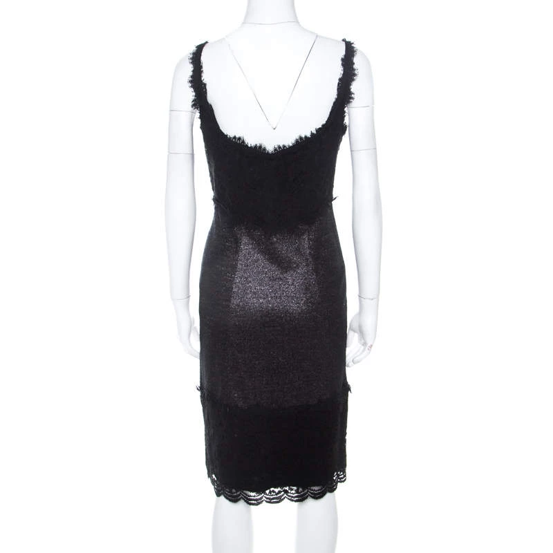 Diane Von Furstenberg Silver And Black Lace Paneled Olivette Sheath Dress M For Women 3 Diane Von Furstenberg Silver And Black Lace Paneled Olivette Sheath Dress M For Women - Image 3