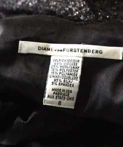 Diane Von Furstenberg Silver And Black Lace Paneled Olivette Sheath Dress M For Women 9 Diane Von Furstenberg Silver And Black Lace Paneled Olivette Sheath Dress M For Women -Diane Von Furstenberg shop luxury women diane von furstenberg used clothes p208684 002