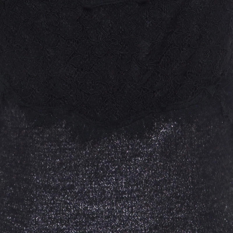 Diane Von Furstenberg Silver And Black Lace Paneled Olivette Sheath Dress M For Women 4 Diane Von Furstenberg Silver And Black Lace Paneled Olivette Sheath Dress M For Women - Image 4