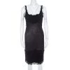 Diane Von Furstenberg Silver And Black Lace Paneled Olivette Sheath Dress M For Women
