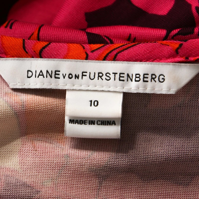 Diane Von Furstenberg Pink Silk Eden Garden Printed Davina Maxi Dress L For Women 5 Diane Von Furstenberg Pink Silk Eden Garden Printed Davina Maxi Dress L For Women - Image 5