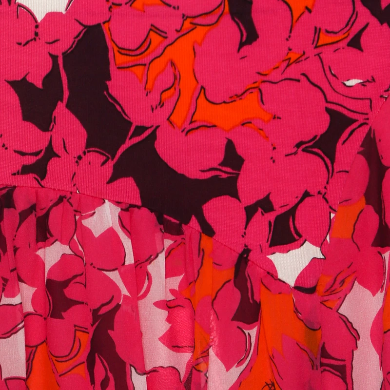 Diane Von Furstenberg Pink Silk Eden Garden Printed Davina Maxi Dress L For Women 4 Diane Von Furstenberg Pink Silk Eden Garden Printed Davina Maxi Dress L For Women - Image 4