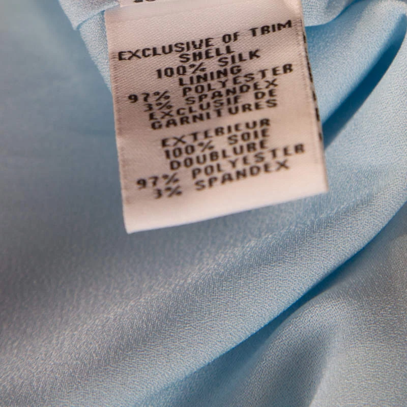 Diane Von Furstenberg Powder Blue Plisse Chiffon Silk Fenobe Blouse M For Women 6 Diane Von Furstenberg Powder Blue Plisse Chiffon Silk Fenobe Blouse M For Women - Image 6