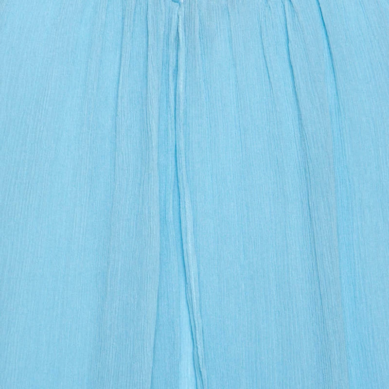 Diane Von Furstenberg Powder Blue Plisse Chiffon Silk Fenobe Blouse M For Women 4 Diane Von Furstenberg Powder Blue Plisse Chiffon Silk Fenobe Blouse M For Women - Image 4