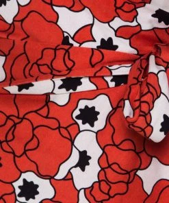 Diane Von Furstenberg Orange Printed Silk Jersey Tie Waist Shina Dress M For Women -Diane Von Furstenberg shop luxury women diane von furstenberg used clothes p218930 004