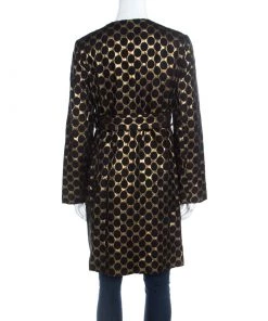 Diane Von Furstenberg Black & Gold Jacquard Gami Coat M For Women -Diane Von Furstenberg shop luxury women diane von furstenberg used clothes p220250 003