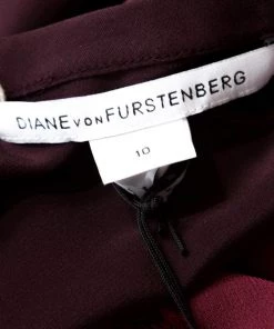 Diane Von Furstenberg Burgundy Silk And Lace Bodice Branwen Blouse L For Women -Diane Von Furstenberg shop luxury women diane von furstenberg used clothes p223672 003
