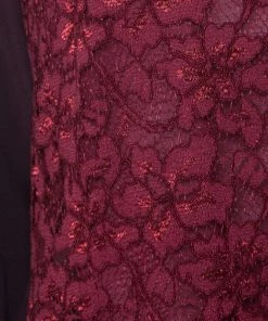 Diane Von Furstenberg Burgundy Silk And Lace Bodice Branwen Blouse L For Women -Diane Von Furstenberg shop luxury women diane von furstenberg used clothes p223672 004