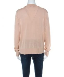 Diane Von Furstenberg Blush Pink Sequinned Silk Full Sleeve Blend Jersey Top L For Women -Diane Von Furstenberg shop luxury women diane von furstenberg used clothes p223879 006