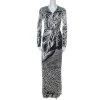 Diane Von Furstenberg Black & White Printed Silk Jersey Georgina Wrap Dress S For Women