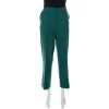 Diane Von Furstenberg Green Stretch Wool Pleated High Waist Trousers L For Women