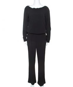 Diane Von Furstenberg Black Crepe Cynthia Jumpsuit S For Women