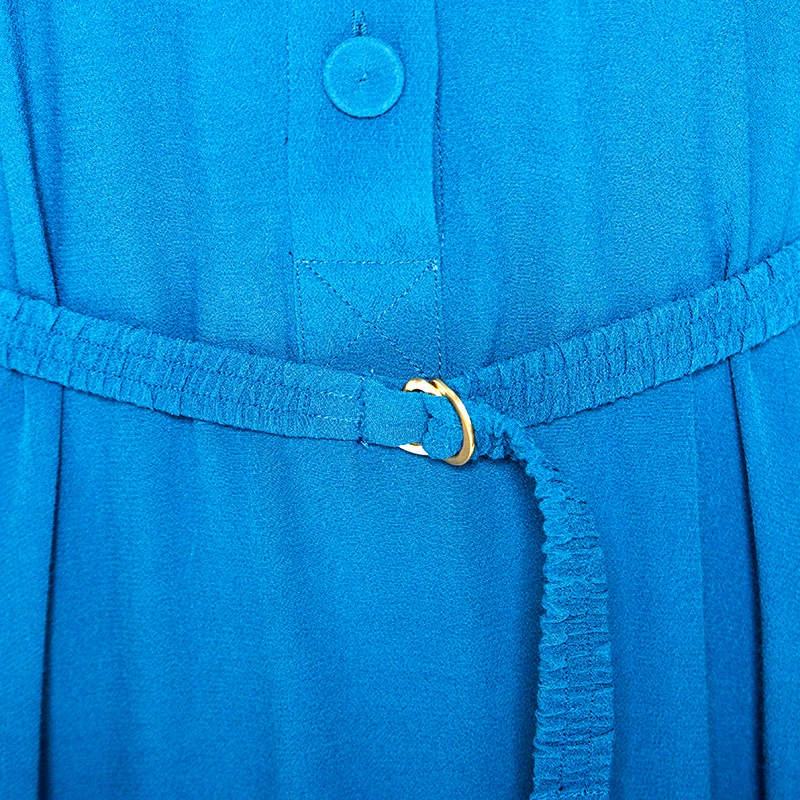 Diane Von Furstenberg Teal Crepe Long Sleeve Tunisia Dress L For Women 4 Diane Von Furstenberg Teal Crepe Long Sleeve Tunisia Dress L For Women - Image 4