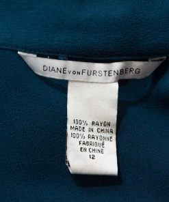 Diane Von Furstenberg Teal Crepe Long Sleeve Tunisia Dress L For Women 9 Diane Von Furstenberg Teal Crepe Long Sleeve Tunisia Dress L For Women -Diane Von Furstenberg shop luxury women diane von furstenberg used clothes p247681 006
