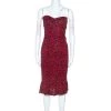 Diane Von Furstenberg Red Printed Silk Strapless Baby Jane Dress L For Women