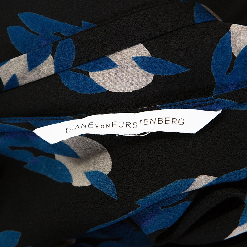 Diane Von Furstenberg Black Printed Silk Sleeveless Theresa Dress L For Women 5 Diane Von Furstenberg Black Printed Silk Sleeveless Theresa Dress L For Women - Image 5