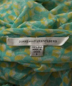 Diane Von Furstenberg Green Printed Silk Mesh Drop Waist Louie Dress M For Women 9 Diane Von Furstenberg Green Printed Silk Mesh Drop Waist Louie Dress M For Women -Diane Von Furstenberg shop luxury women diane von furstenberg used clothes p251245 004