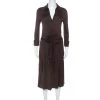 Diane Von Furstenberg Brown Jersey Tie Waist Eli Shirt Dress M For Women