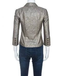 Diane Von Furstenberg Metallic Wool Little M Tweed Blazer XS For Women -Diane Von Furstenberg shop luxury women diane von furstenberg used clothes p251727 003