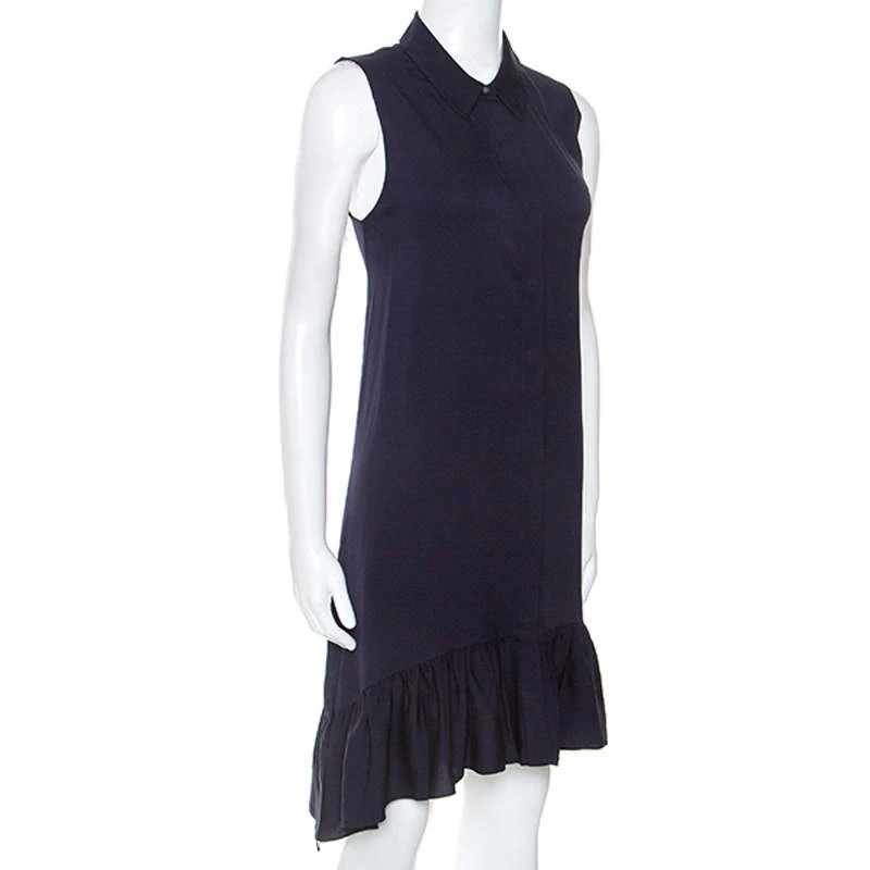 Diane Von Furstenberg Navy Blue Stretch Silk Lanzi Dress M For Women 2 Diane Von Furstenberg Navy Blue Stretch Silk Lanzi Dress M For Women - Image 2