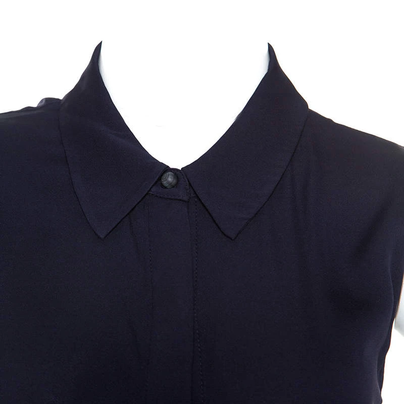 Diane Von Furstenberg Navy Blue Stretch Silk Lanzi Dress M For Women 4 Diane Von Furstenberg Navy Blue Stretch Silk Lanzi Dress M For Women - Image 4